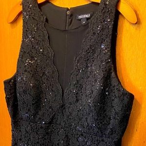 👗 Black Sequined Sheer Cocktail Dress 👗